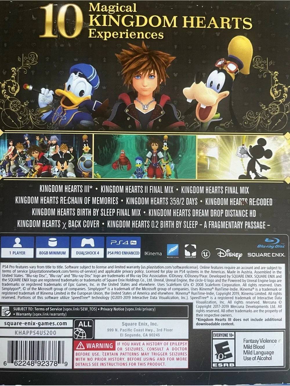 Kingdom Hearts All-In-One Package PS4 Complete with Slipcover